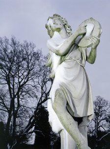 Snow covered statue at Wrest Park, Silsoe, Bedfordshire, 2010. Artist: Historic England Staff Photographer.