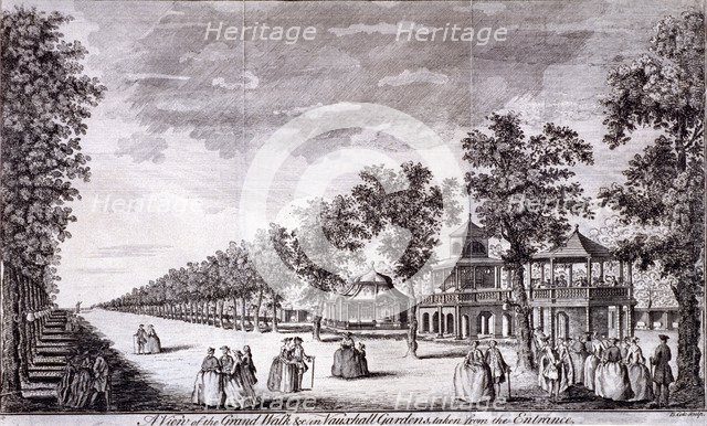 Vauxhall Gardens, Lambeth, London, c1752. Artist: Edward Rooker