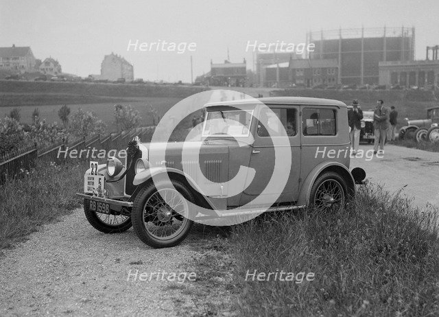 Wolseley Hornet saloon of DEM Douglas-Morris at the B&HMC Brighton Motor Rally, 1930. Artist: Bill Brunell.