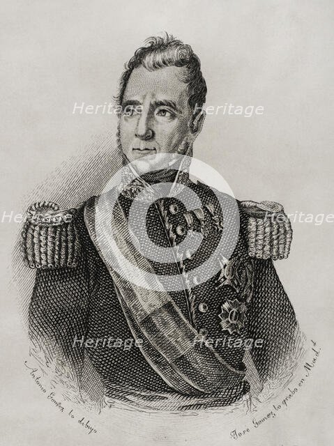 Juan Palarea Blanes, so-called "El Médico" (baptised 1780-1842), Spanish military, 1845.  Creator: Jose Gomez.