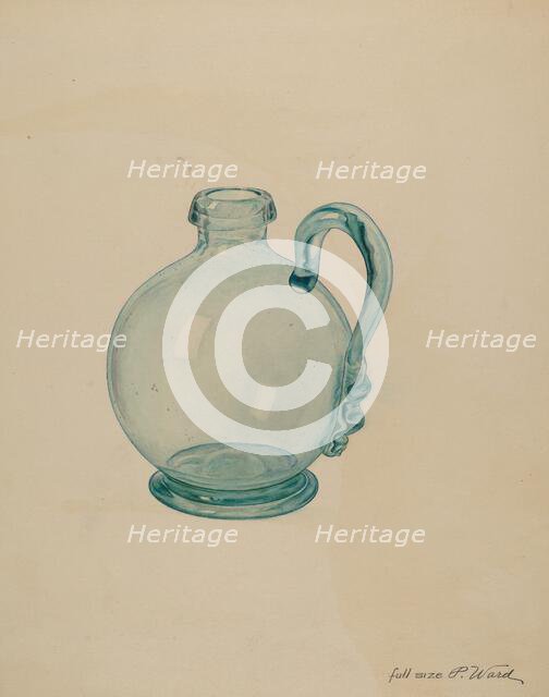 Blue Glass Egg Cup, c. 1940. Creator: Paul Ward.