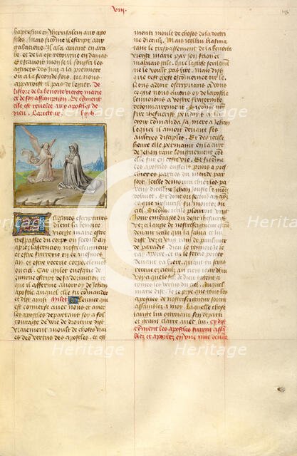 The Annunciation of the Virgin's Death; Miroir Historial, about 1475. Creator: Unknown.