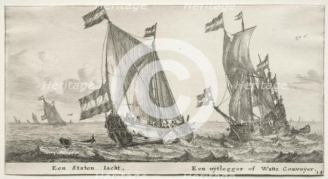 Ships of Amsterdam: Dutch Admiralty Yacht. A Guard Ship. Creator: Reinier Nooms (Dutch, c. 1623-1667).