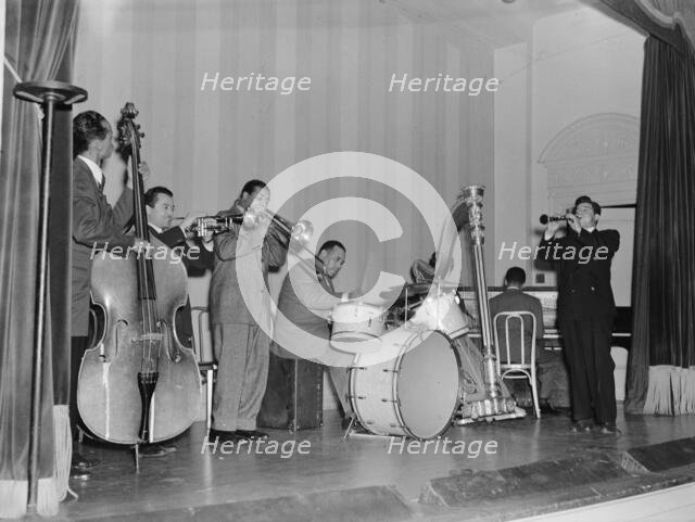 Portrait of Tommy Potter, Max Kaminsky, Benny Morton...National Press Club, Washington, DC, ca. 1939 Creator: William Paul Gottlieb.
