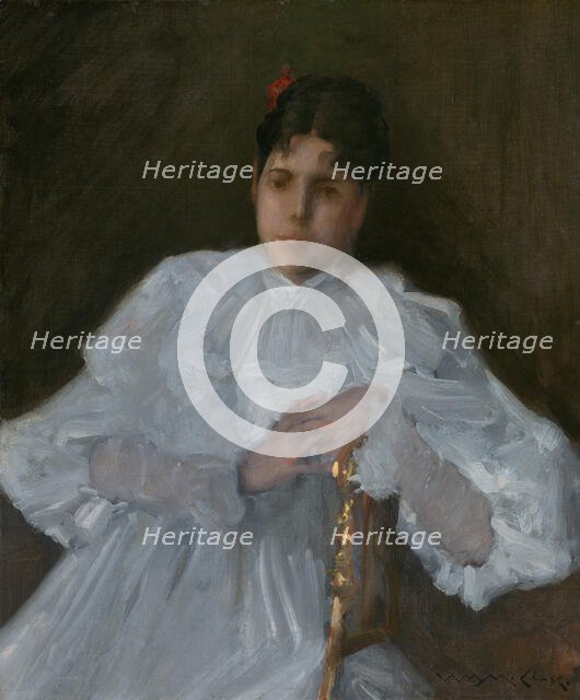 Girl in White, ca. 1890. Creator: William Merritt Chase.