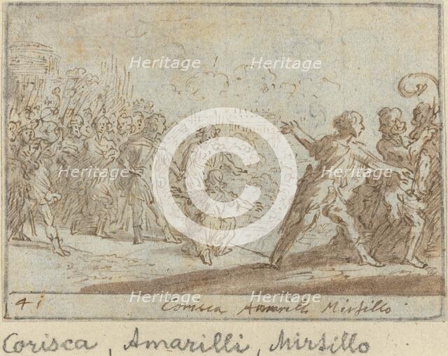 Corisca, Amarilli and Mirtillo, 1640. Creator: Johann Wilhelm Baur.