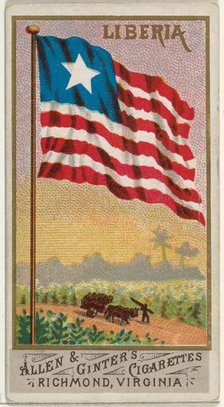 Liberia, from Flags of All Nations, Series 1 (N9) for Allen & Ginter Cigarettes Brands, 1887. Creator: Allen & Ginter.