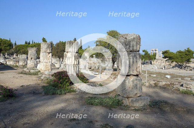 Shops in central Corinth, Greece. Artist: Samuel Magal