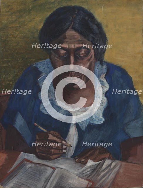 The Writing Lesson, ca.1935 - 1943. Creator: Morris Shulman.