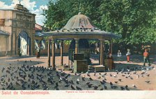 'Salut de Constantinople - Pigeons au Cour d'Eyoub', c1900. Artist: Unknown.