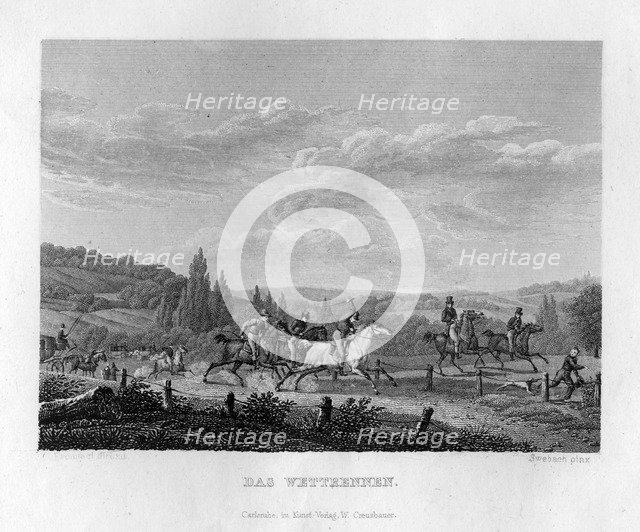 Horse race, c1833. Artist: Unknown