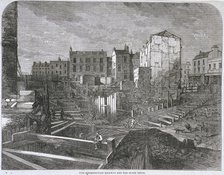 Construction of the Metropolitan Railway and Fleet Ditch,  London, 1862. Artist: Anon