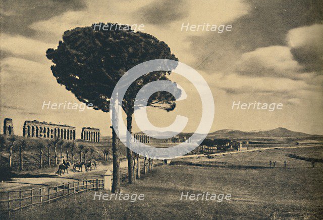 'Roma - Neio Appian Way - Ruins of the Aquaduct of Claudius. The Alban Hills', 1910. Artist: Unknown.