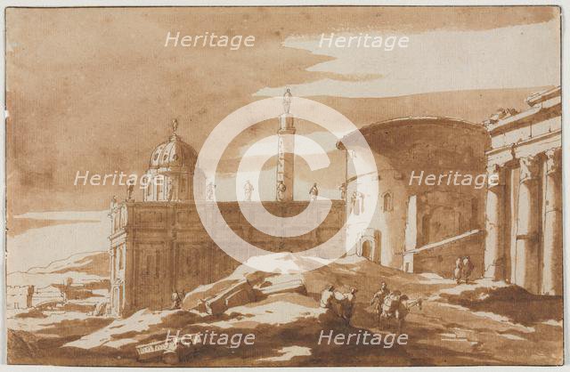 View of Ancient Buildings, second half 17th century. Creator: Jacob van der Ulft (Dutch, 1627-1689).