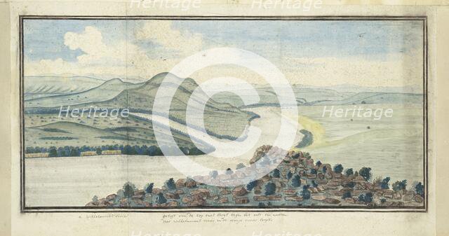 The confluence of the Caledon and Orange Rivers, seen from the south-west, 1777. Creators: Robert Jacob Gordon, Johannes Schumacher.