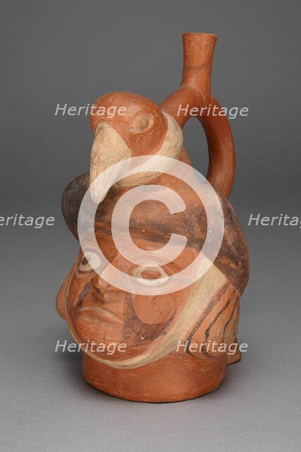 Vessel in Form of a Head Wearing a Bird Headdress, 100 B.C./A.D. 500. Creator: Unknown.