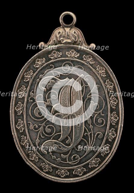 Foliate Letter J [reverse], possibly 18th or 19th century. Creator: E.U..