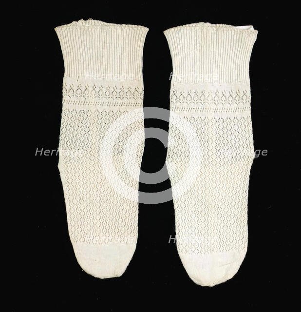 Socks, American, 1840-60. Creator: Unknown.