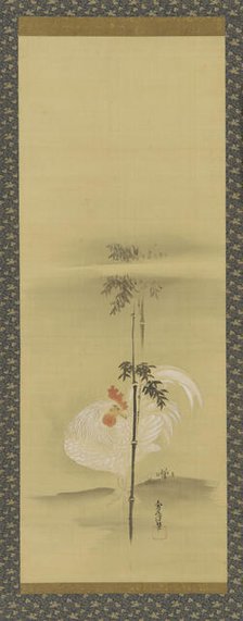 Cock and bamboo, Edo period, mid 17th-early 18th century. Creator: Kanô Yôboku Tsunenobu.