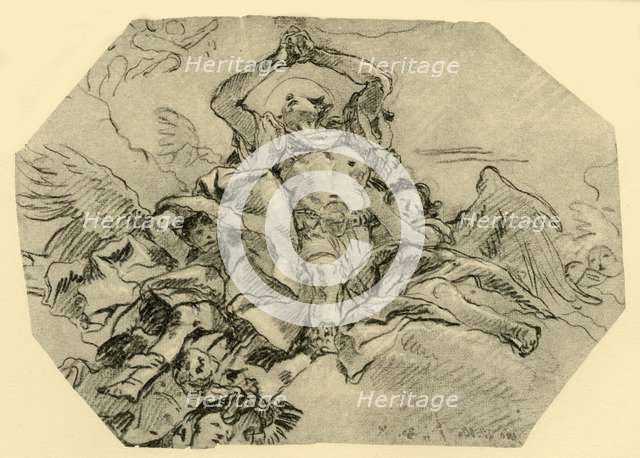 'Praying Saint surrounded by Angels', 1762, (1928). Artist: Giovanni Domenico Tiepolo.