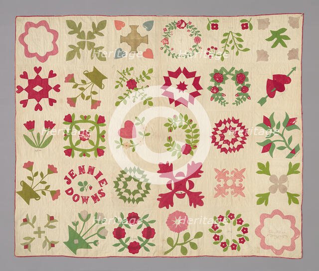 Bedcover (Bride's Album Quilt), United States, c. 1850/60. Creator: Fanny Lovejoy.