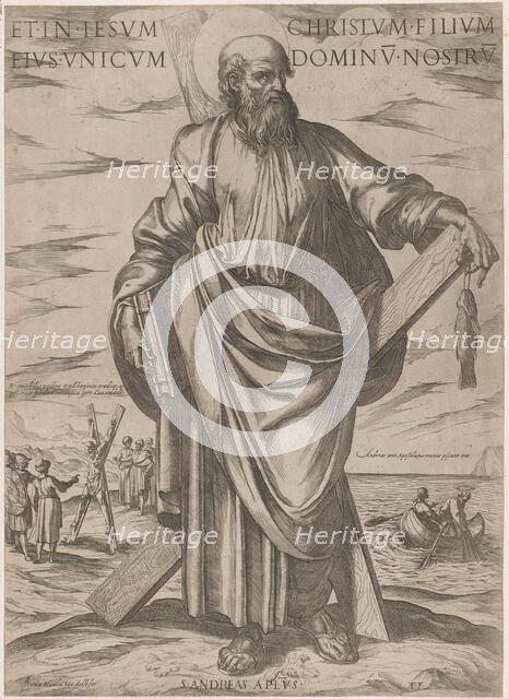St. Andrew, from 'Christ, Mary and the Apostles', ca. 1590-ca. 1610. Creator: Antonio Tempesta.