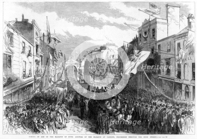 Coming of age of the Marquess of Bute, Cardiff, Wales, 1868. Artist: Unknown