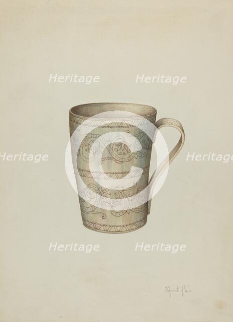 Cup of Horn, c. 1940. Creator: Cornelius Christoffels.