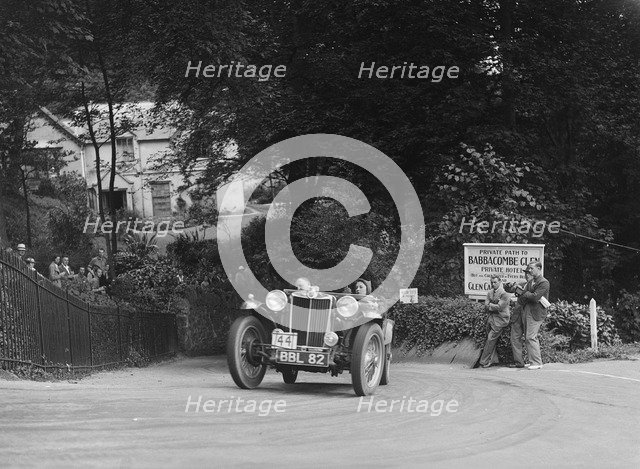 MG TA of RA MacDermid competing in the MCC Torquay Rally, Torbay, Devon, 1938. Artist: Bill Brunell.