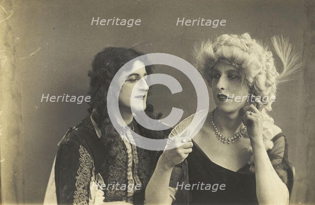 Two men in elaborate drag, [between 1920 and 1929?]. Creator: Unknown.