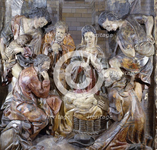 Altarpiece of the Adoration of the Shepherds, from the altar of the Roser of the Church of...1642. Creator: Grau, Joan (1608-1685).