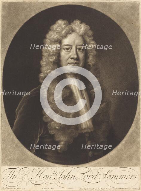 John Lord Sommers, 1713. Creator: John Smith.