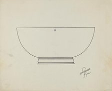 Silver Punch Bowl, c. 1936. Creator: Lawrence Flynn.