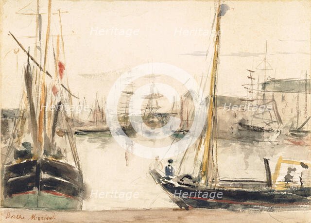 Ships in the Harbor, c1875. Creator: Berthe Morisot.