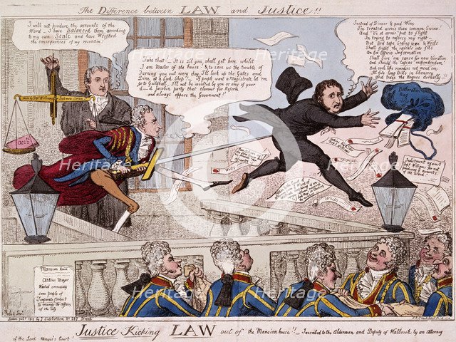 'The difference between law and justice', 1809. Artist: Isaac Cruikshank