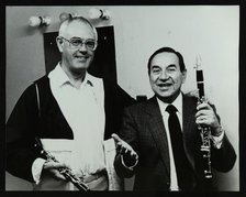 Clarinetists Terry Lightfoot and Peanuts Hucko, Potters Bar, Hertfordshire, 1986. Artist: Denis Williams
