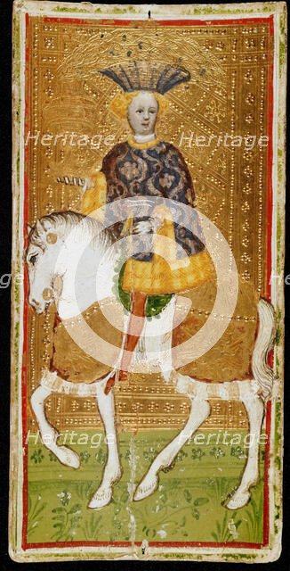 Knight of Cups. Tarot card, 1441-1444. Creator: Bembo, Bonifacio (c. 1420-c. 1480).