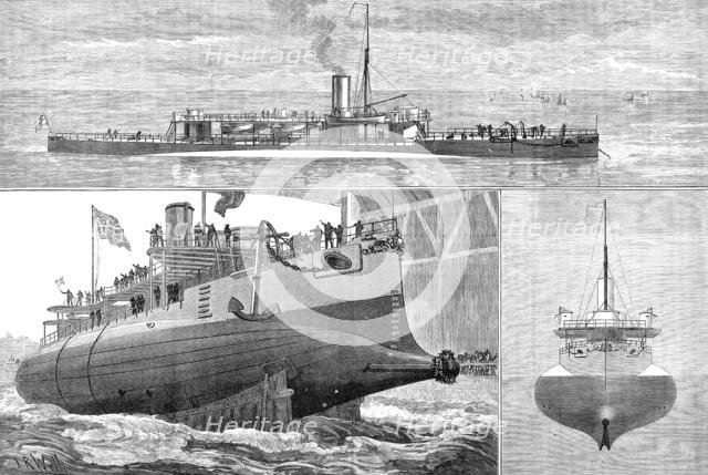 Launch of H.M.S. Polyphemus at Chatham Dockyard, 1881.  Creator: Unknown.