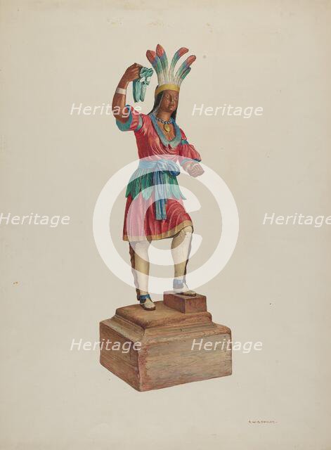 Cigar Store Indian, c. 1939. Creator: Robert W.R. Taylor.