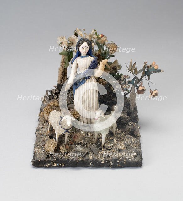 Shepherdess in a Landscape, France, 1750/99. Creator: Verres de Nevers.