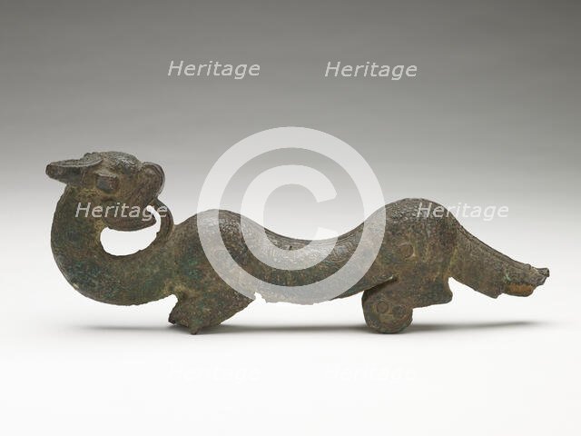 Handle in the form of a dragon from a bronze..., Eastern Zhou dynasty, late 6th-early 5th cent BCE. Creator: Unknown.