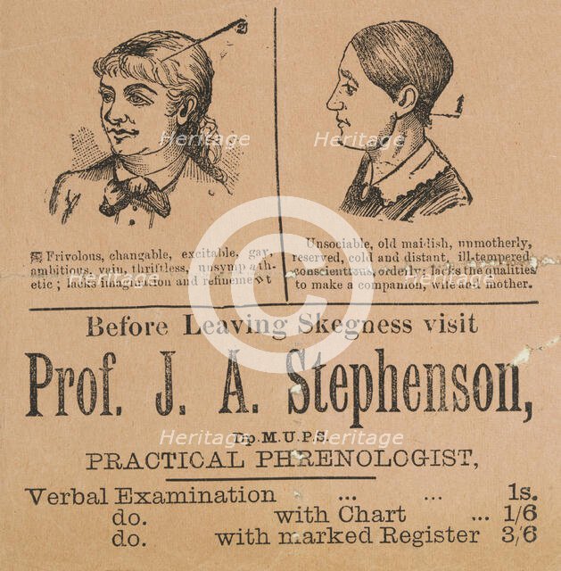 ...visit Professor J. A. Stephenson, Practical Phrenologist, late 19th century.  Creator: Unknown.