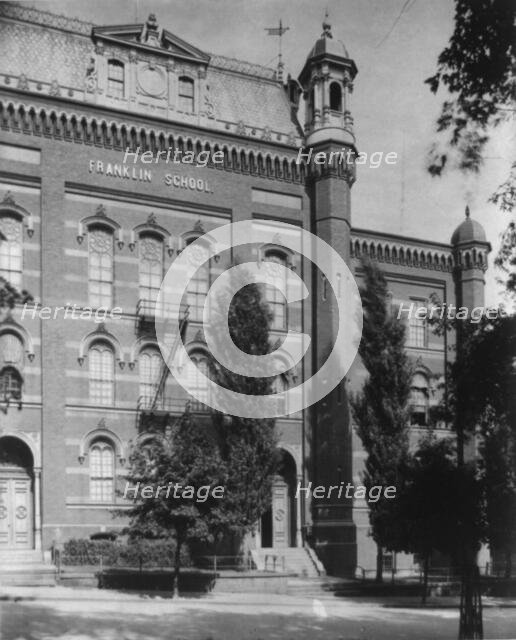 Facade of Franklin School, between 1890 and 1950. Creator: Frances Benjamin Johnston.