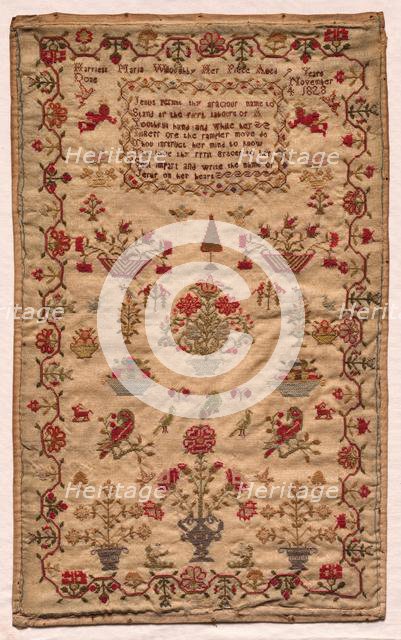 Sampler, 1828. Creator: Unknown.