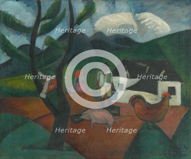 Farmyard, 1923. Creator: Gejza Schiller.