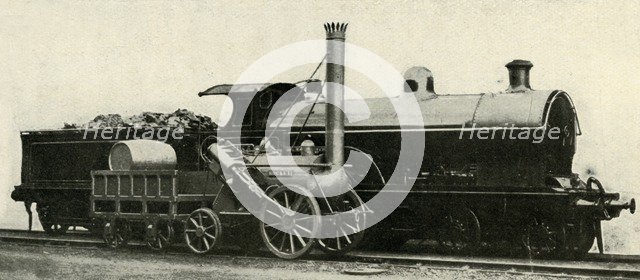 'The Rocket Contrasted with the Lost Type of 4-4-0', c1930. Creator: Unknown.