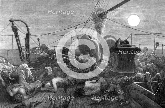 The Voyage to China: forecastle of a mail-steamer in the Red Sea, 1872. Creator: Matthew White Ridley.