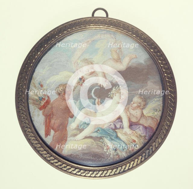 Cherub reapers, c1850. Creator: Ecole Francaise.