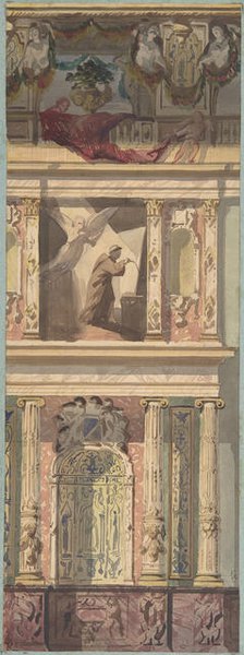 Design for a Bay of a Side Wall, Château de Béhourt, second half 19th century. Creators: Jules-Edmond-Charles Lachaise, Eugène-Pierre Gourdet.