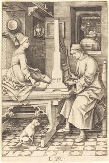 The Organ Player and His Wife, c. 1495/1503. Creator: Israhel van Meckenem.